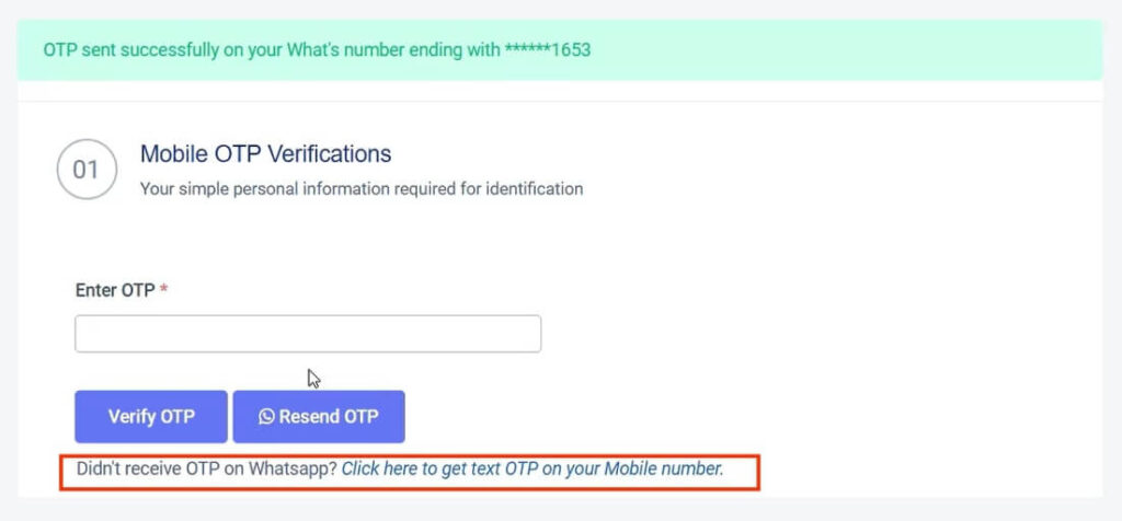 Mobile OTP Verifications SMS